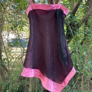 Y2K Lipslide Layered Slip Top Tunic Small Pink